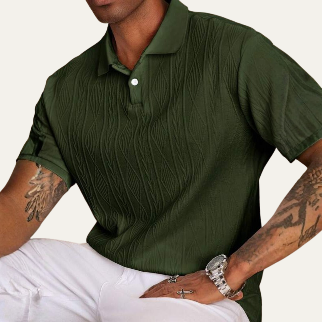 Willowstone Ridge herre tekstureret knaplukket trendy poloshirt