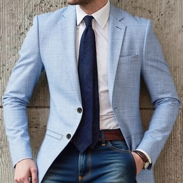 Freja Andersen | Herre stilren afslappet slim fit bomuld blazer