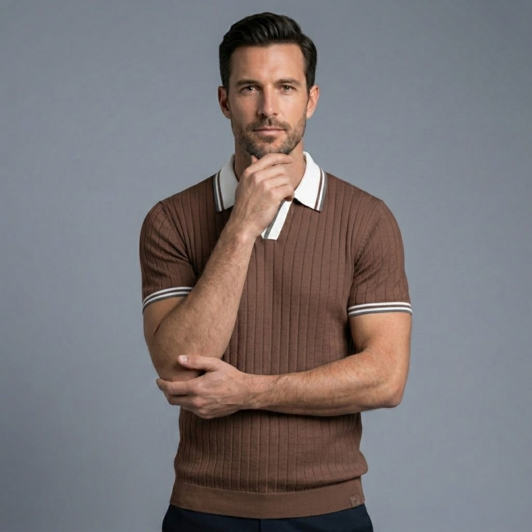 Freja Andersen | Herre strik poloshirt
