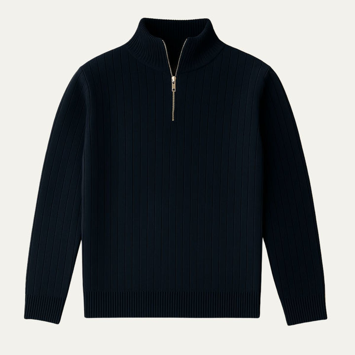Ashford Ribbed halv lynlås trøje til mænd