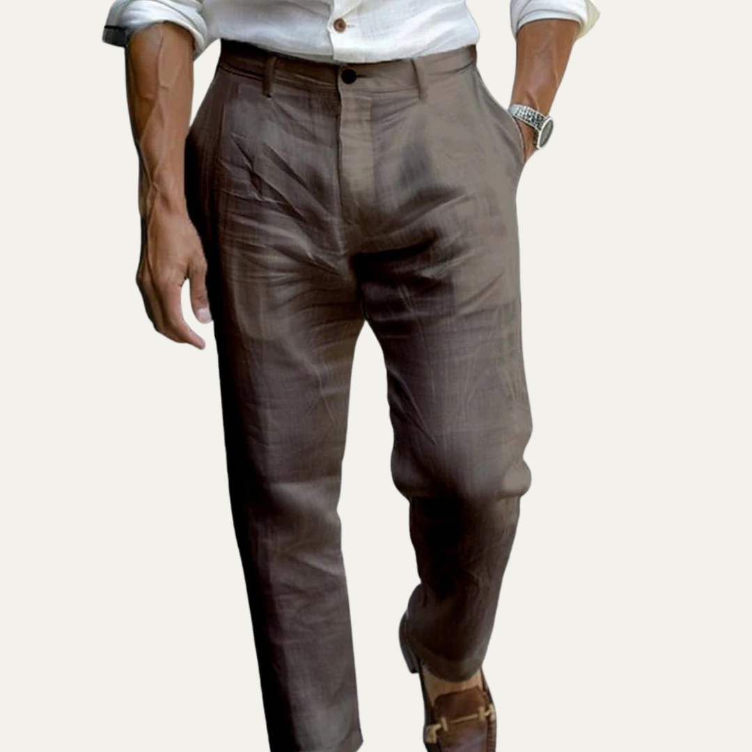 Elmwood Ridge herre bomuld hør Ankle Length bukser