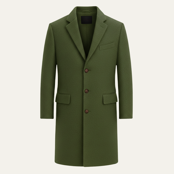 Freja Andersen | Herre stilren enkeltknappet uldblanding Overcoat