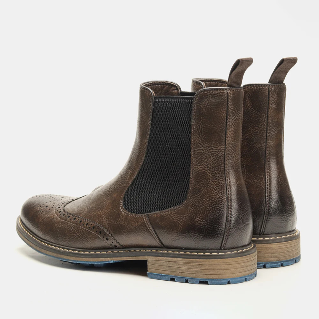 Monopoli | Herre klassisk Brogue Slip On Chelsea-støvler