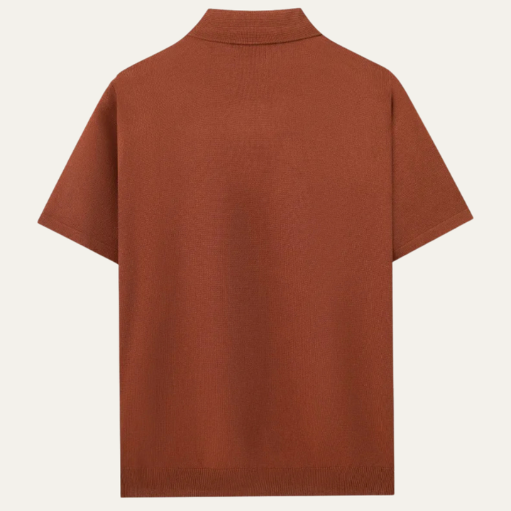 Freja Andersen | Herre Retro stribet strik afslappet poloshirt