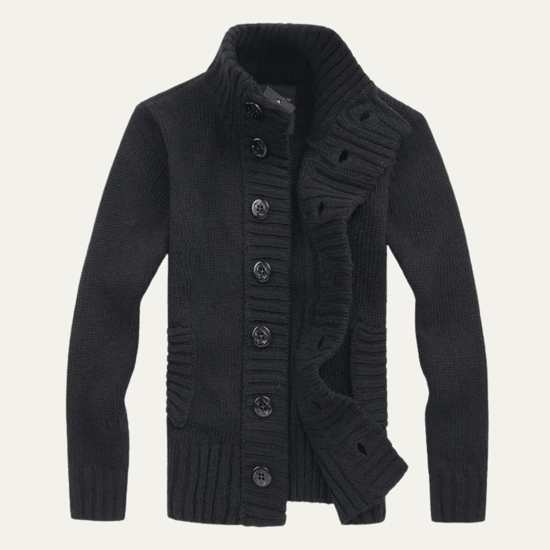 Athens | Herre vinter Front knap stående krave strik cardigan