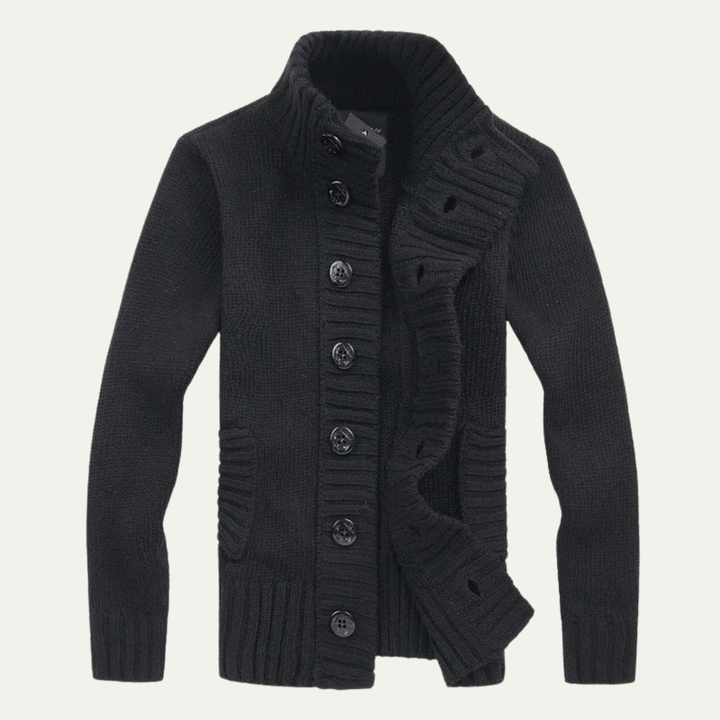 Athens | Herre vinter Front knap stående krave strik cardigan