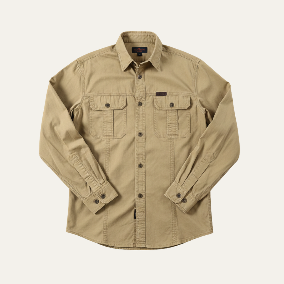 Ashton Ridge herre ensfarvet Multi Pocket bomuld Cargo skjorte