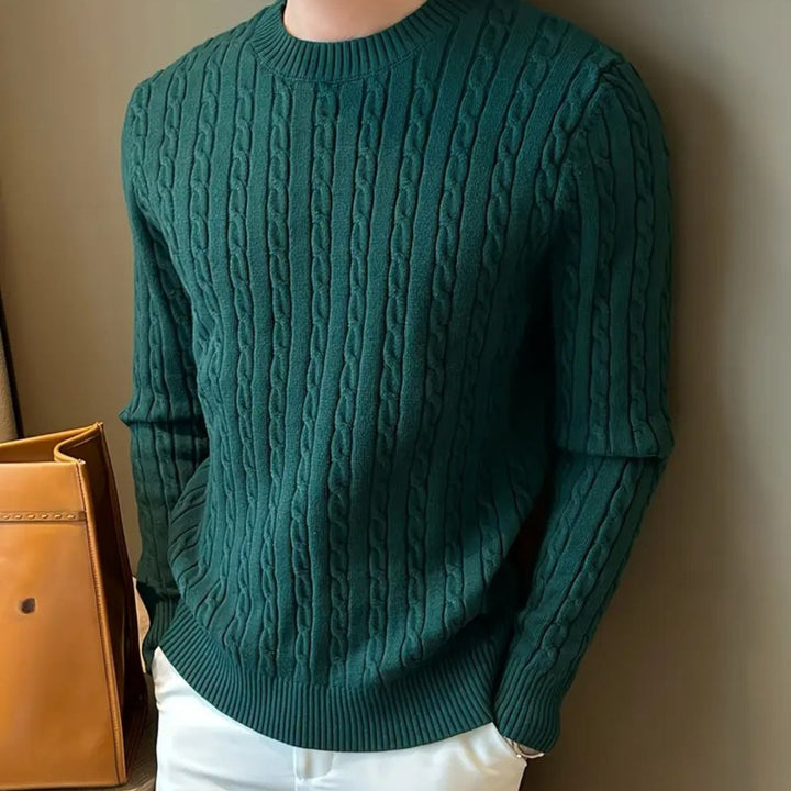 Versailles kashmir merino uld strik trøje til mænd - grøn