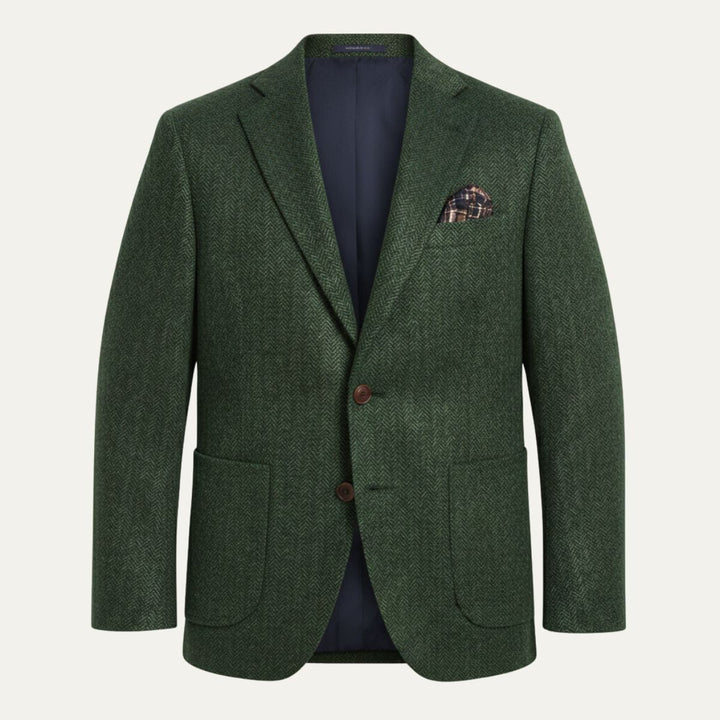 Freja Andersen | Herre Office sildeben enkeltknappet uld tweed blazerjakke