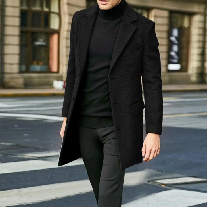 Freja Andersen | Herre enkeltknappet uldblanding Overcoat