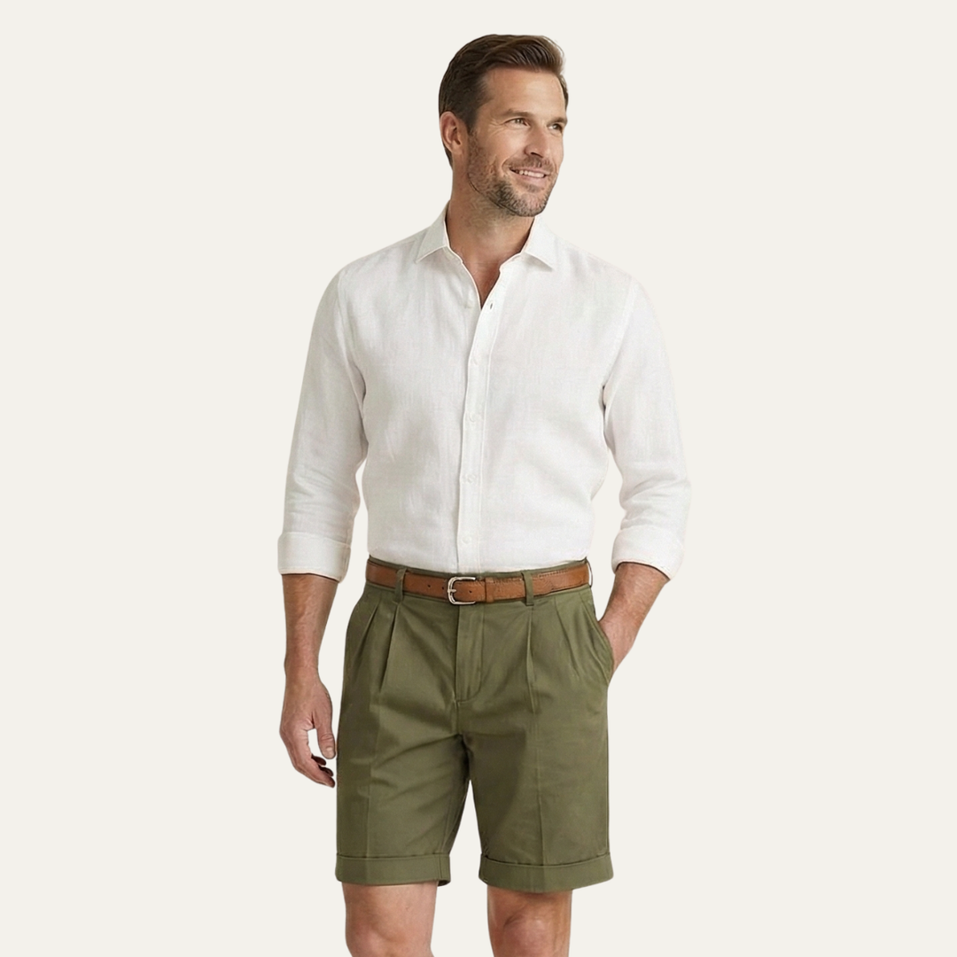 Henwick hør shorts - skræddersyet sommer shorts til mænd