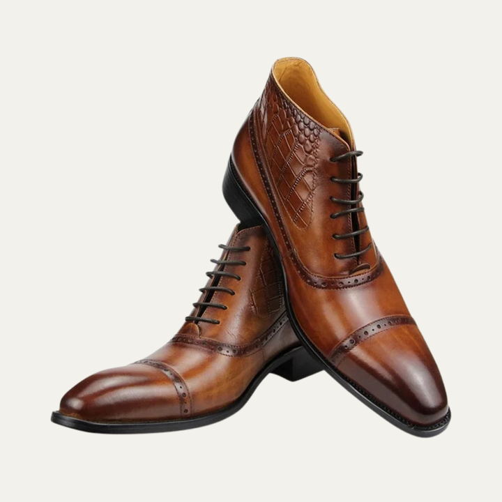 Capo Vaticano herre Formal læder Brogue snørelukning Ankle pæne støvler