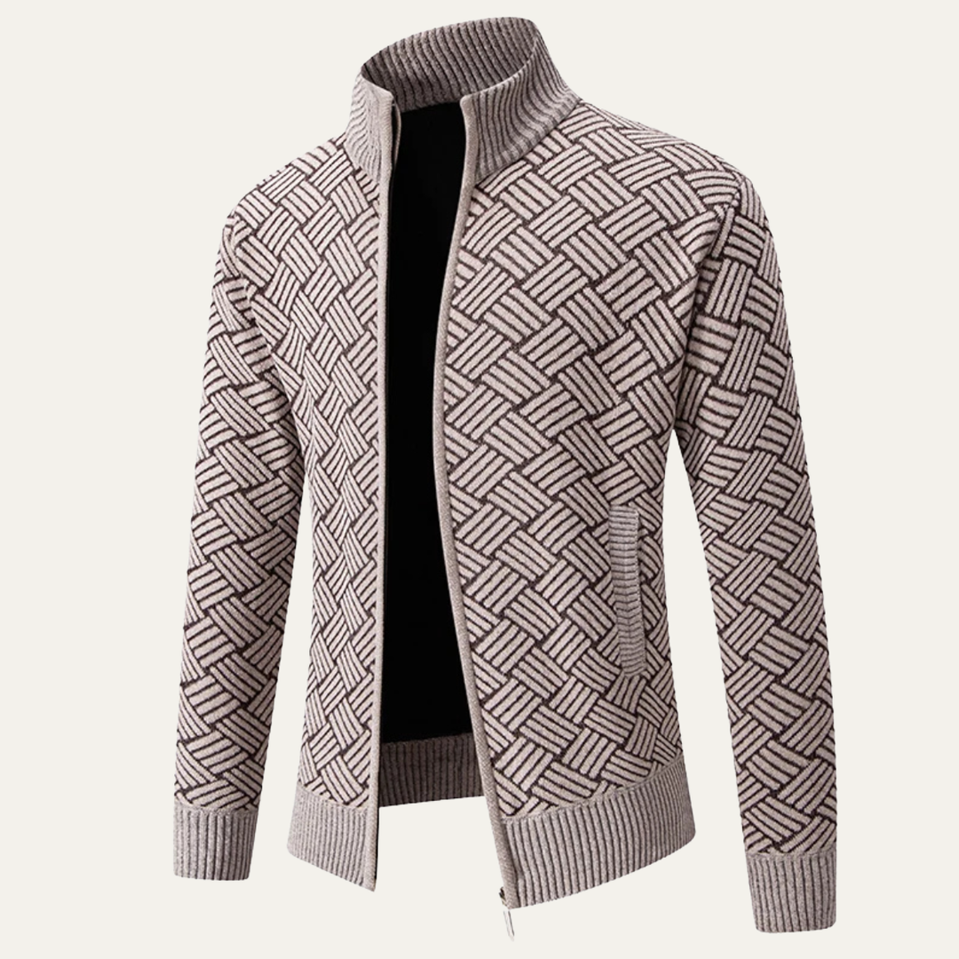 Freja Andersen | Herre varm fleeceforet tyk strikket Full Zip jakke