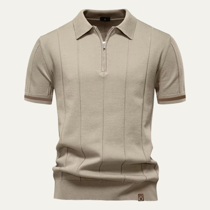 Freja Andersen | Herre strik Zip poloshirt