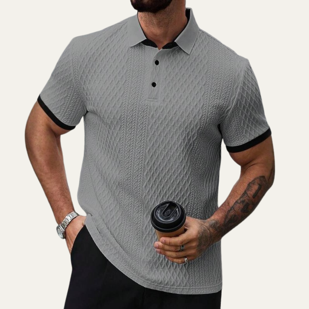 Glenbrook Hill herre afslappet tekstureret poloshirt med Contrast krave