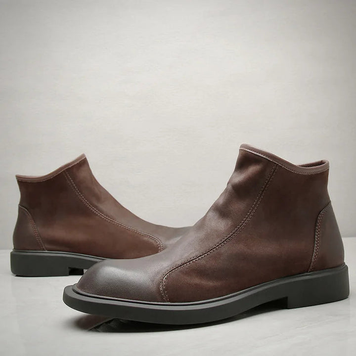 Bari | Herre varm Plush Zip Up læder Ankle støvler