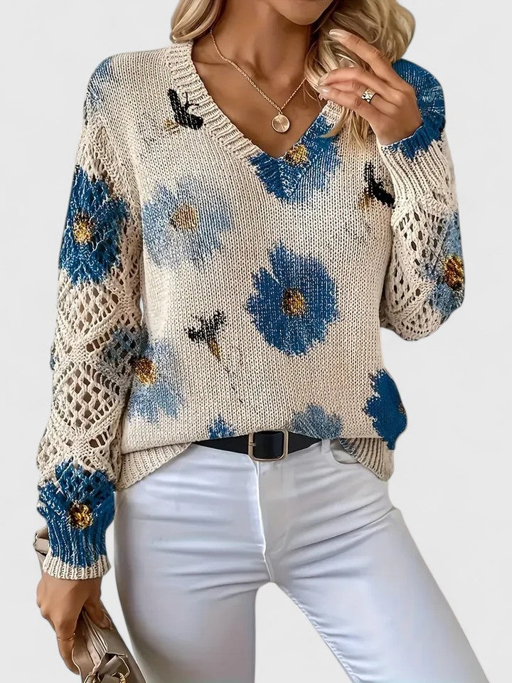 Aurélie | Elegant blomstret striktrøje — 10
