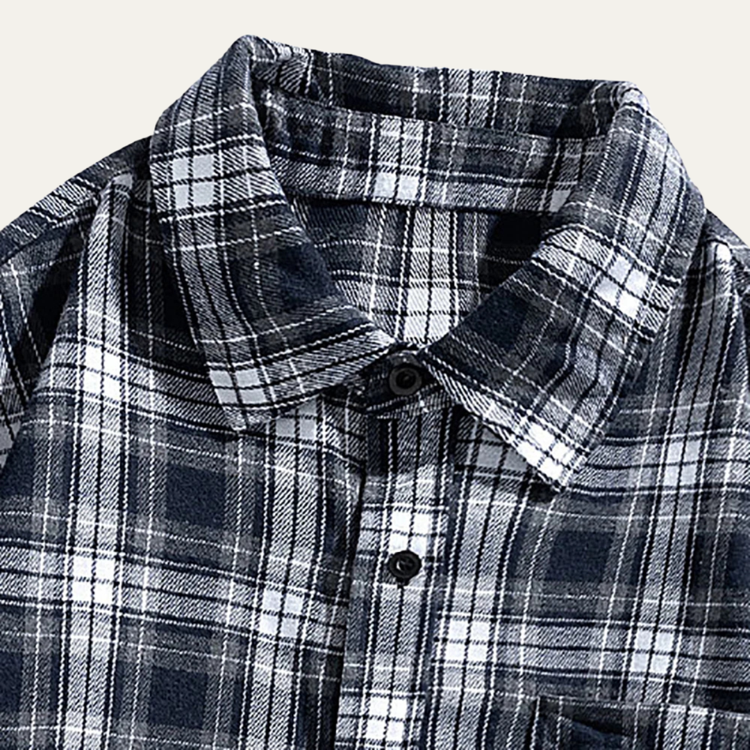 Freja Andersen | Herre løs pasform afslappet Retro Plaid skjorte