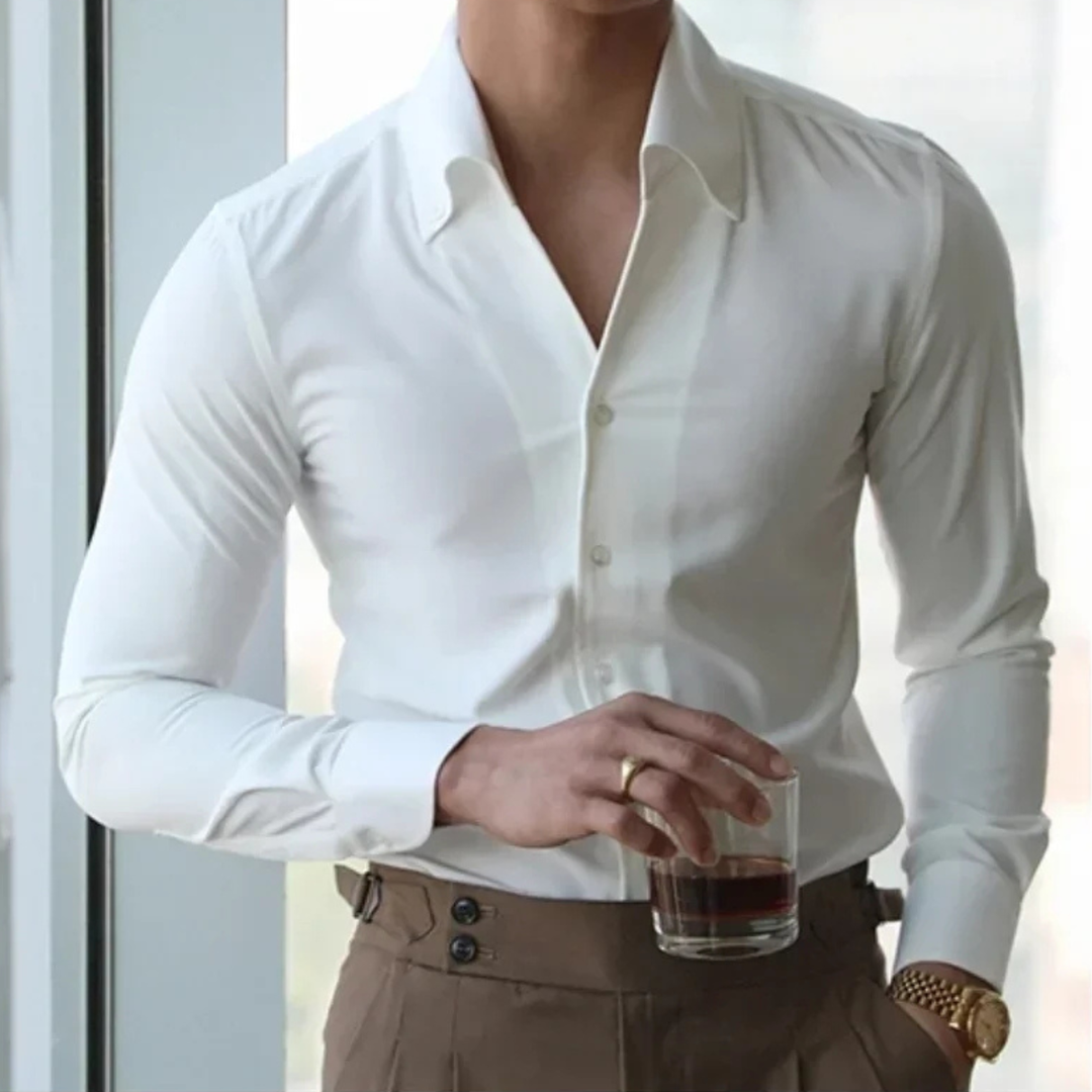 Oakwood Park herre krave slim fit Wrinkle Free afslappet skjorte