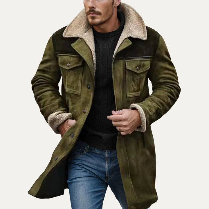 Freja Andersen | Herre vintage Shearling Lined varm vinter jakke