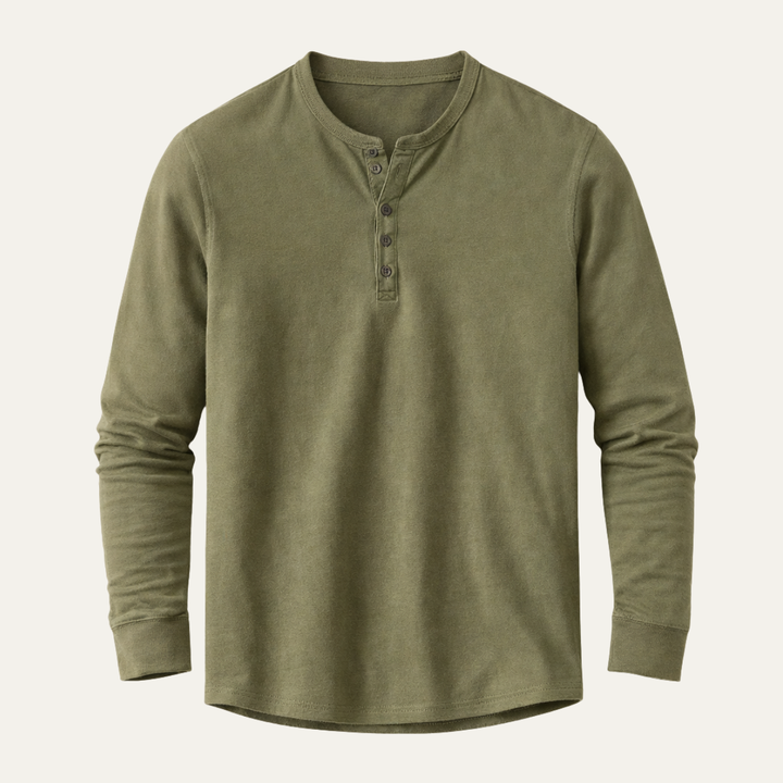 Meadowcrest Hill herre åndbar bomuld Blend Henley skjorte