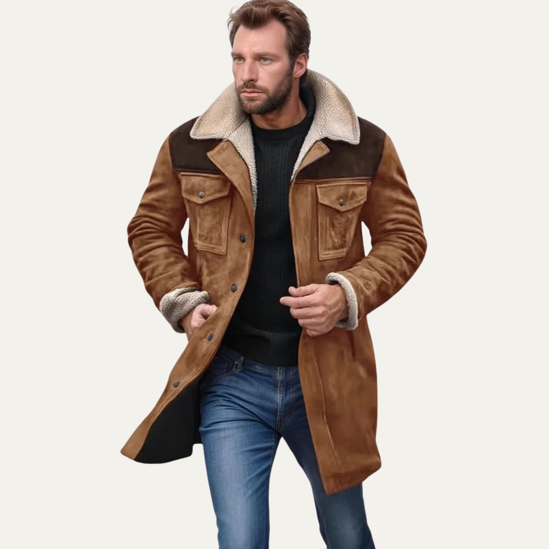 Freja Andersen | Herre vintage Shearling Lined varm vinter jakke