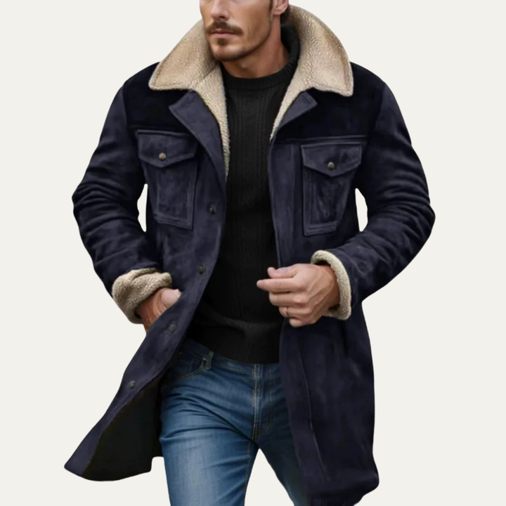 Freja Andersen | Herre vintage Shearling Lined varm vinter jakke