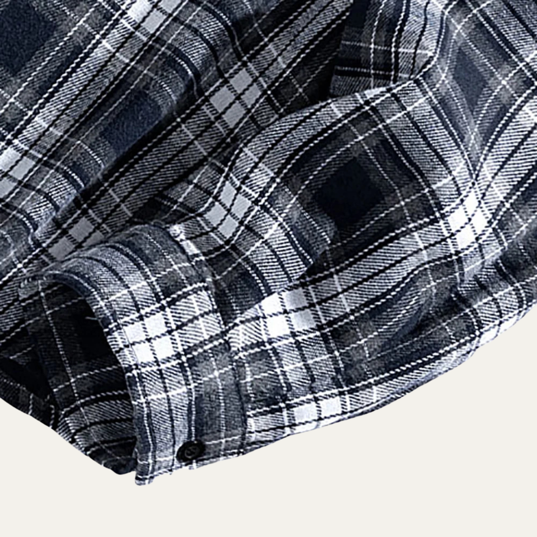 Freja Andersen | Herre løs pasform afslappet Retro Plaid skjorte