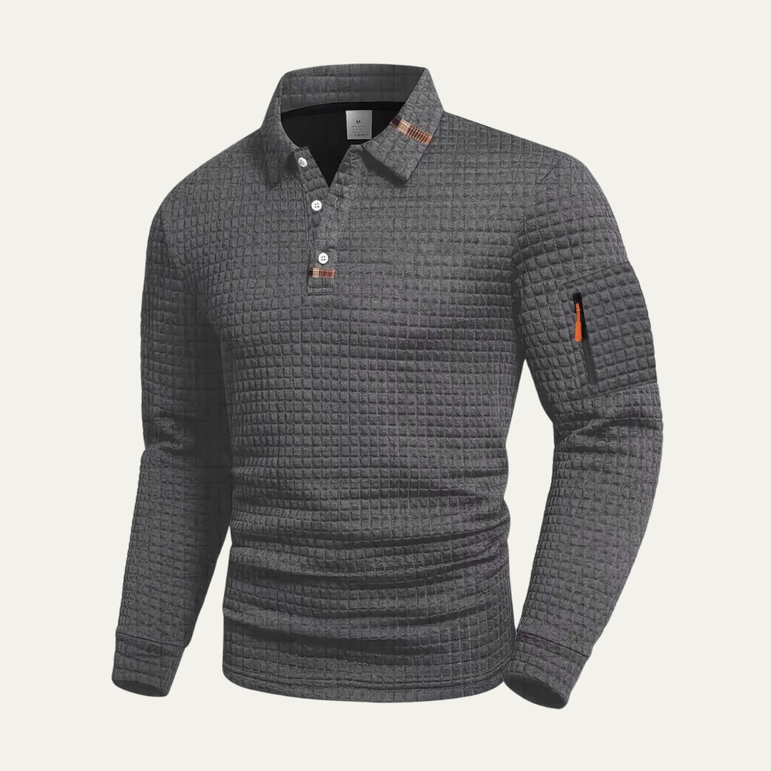Freja Andersen | Herre Quick Dry langærmet trendy poloshirt