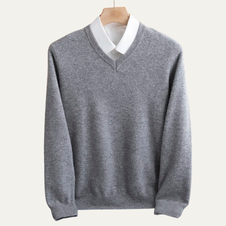 Toledo | Herre Elegant strik merino uld V-hals trøje