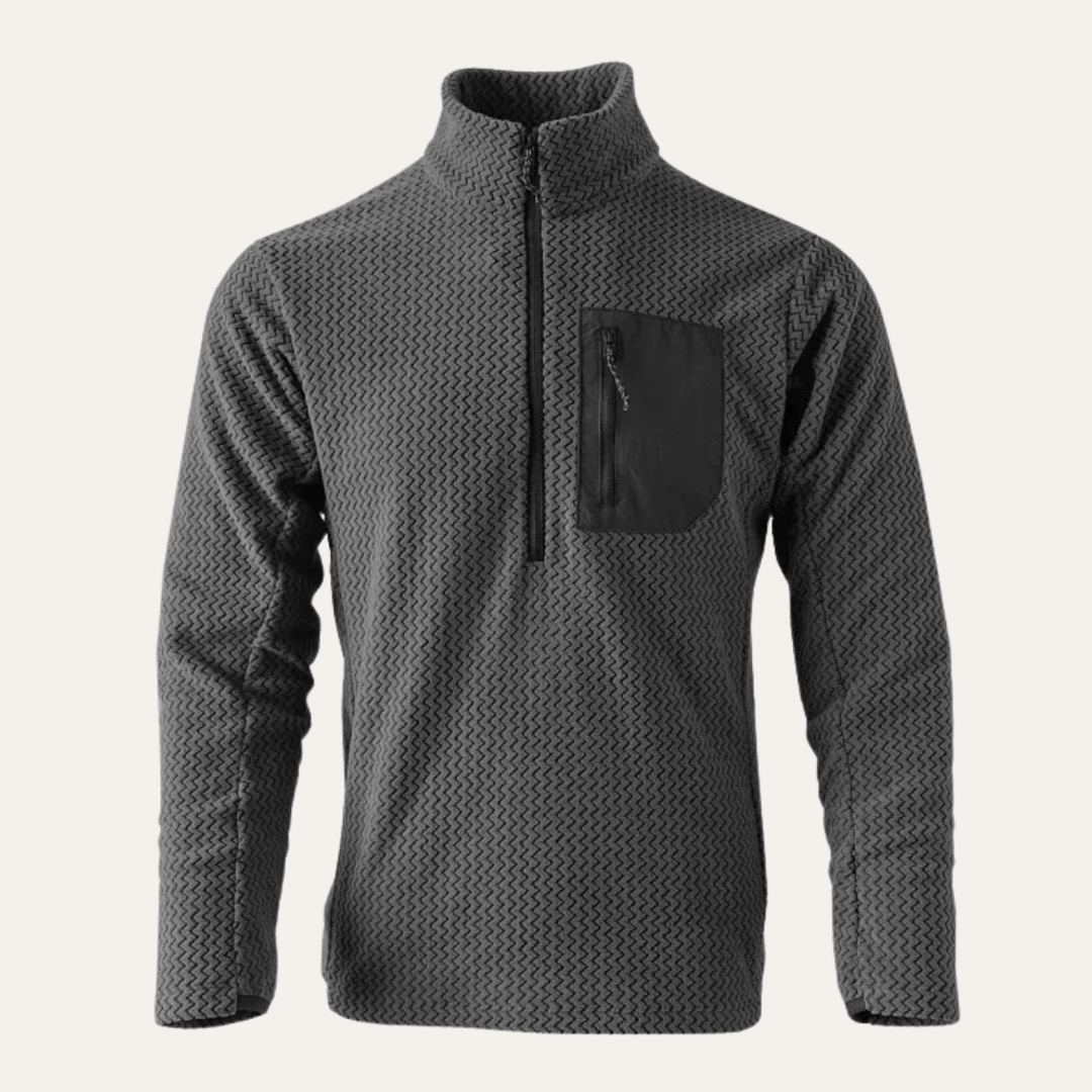 Kingsport | Herre tyk Waffle strik Fleece halv lynlås trøje