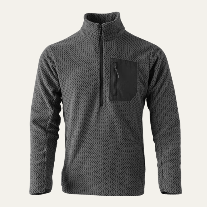 Kingsport | Herre tyk Waffle strik Fleece halv lynlås trøje