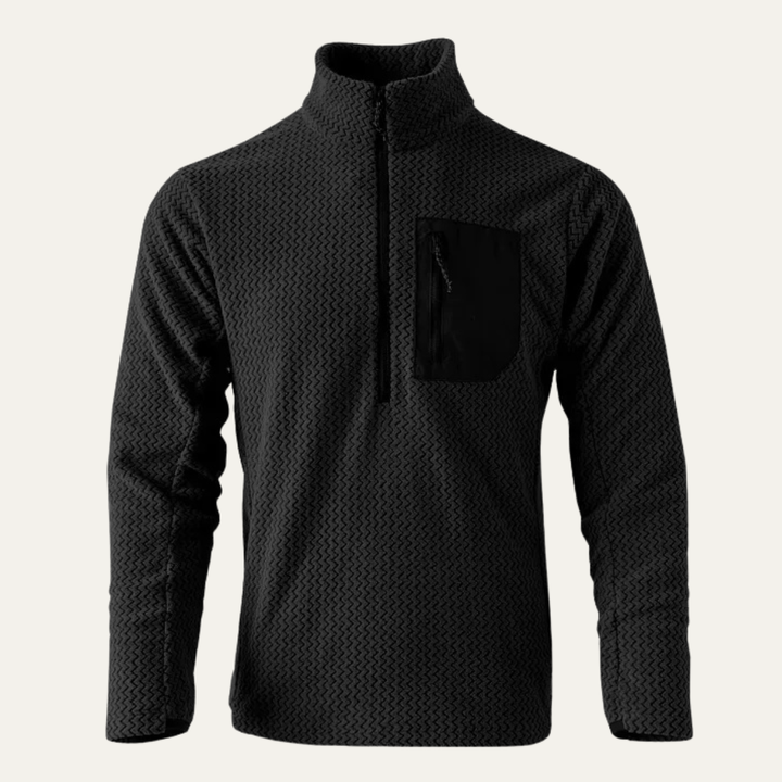 Kingsport | Herre tyk Waffle strik Fleece halv lynlås trøje