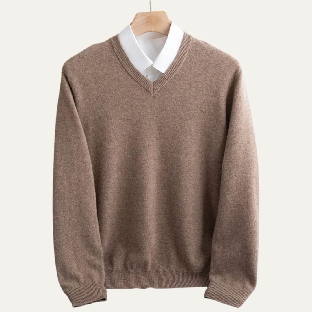 Toledo | Herre Elegant strik merino uld V-hals trøje