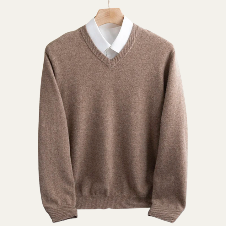 Toledo | Herre Elegant strik merino uld V-hals trøje