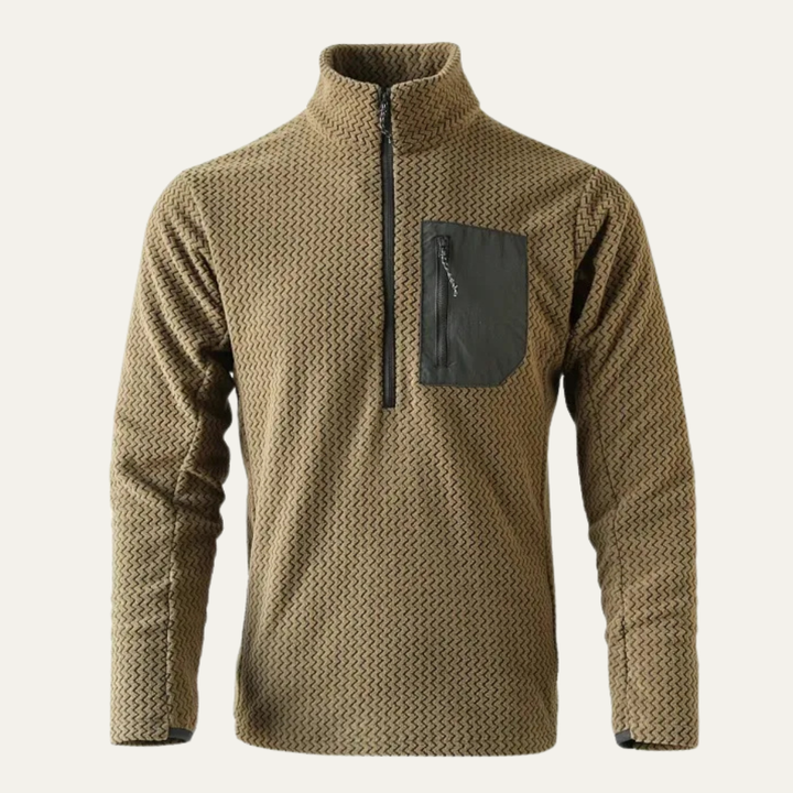 Kingsport | Herre tyk Waffle strik Fleece halv lynlås trøje