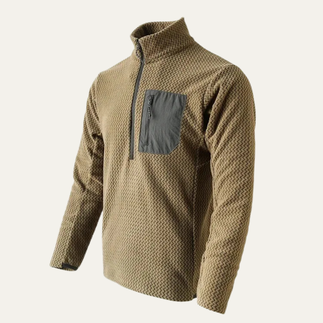 Kingsport | Herre tyk Waffle strik Fleece halv lynlås trøje
