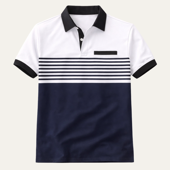 Freja Andersen | Herre afslappet slim fit stribet poloshirt