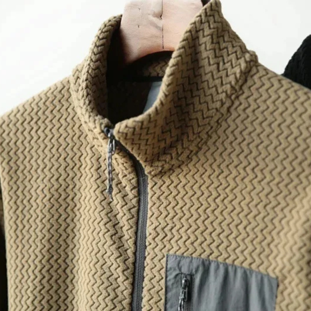 Kingsport | Herre tyk Waffle strik Fleece halv lynlås trøje