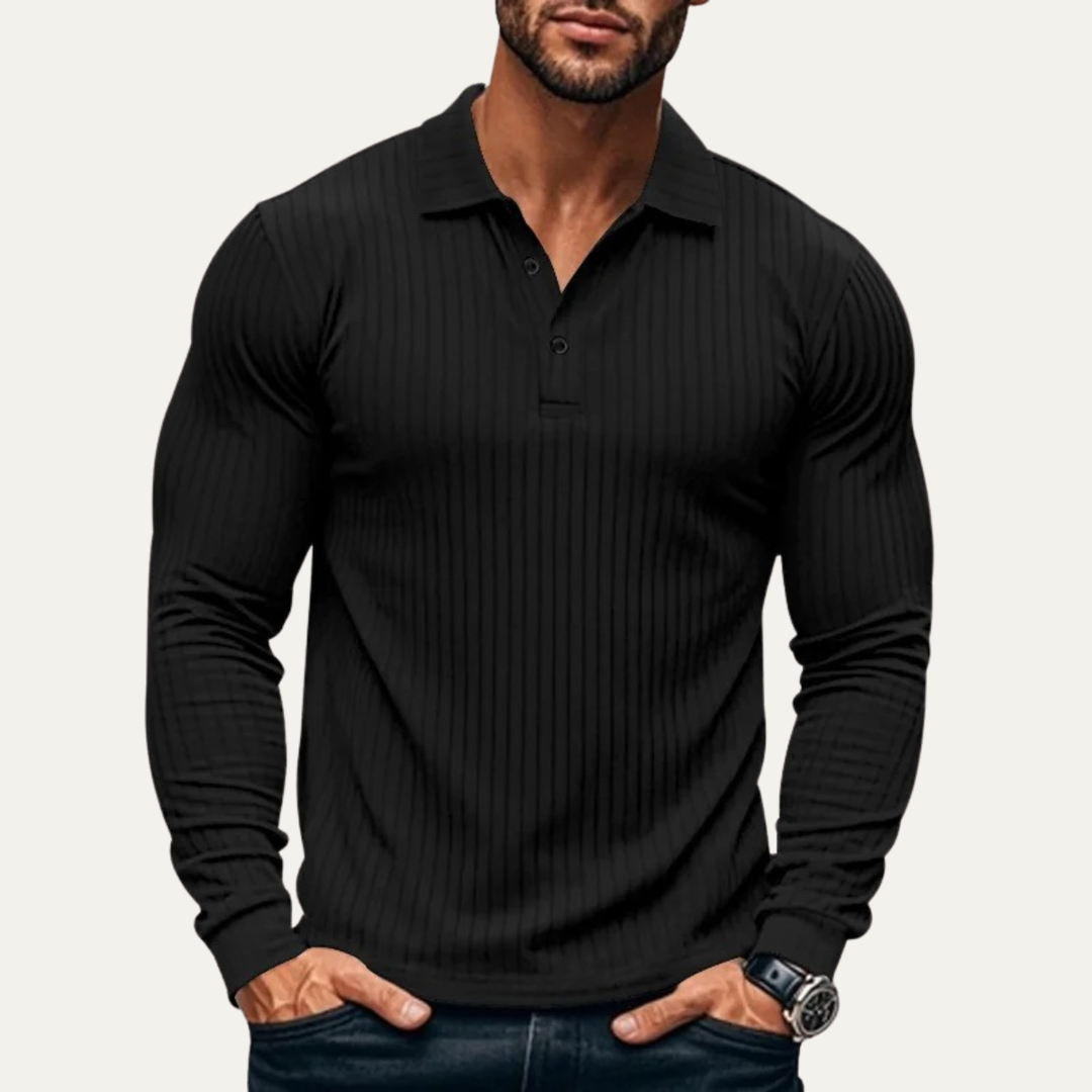 Freja Andersen | Herre Ribbed strikket poloshirt