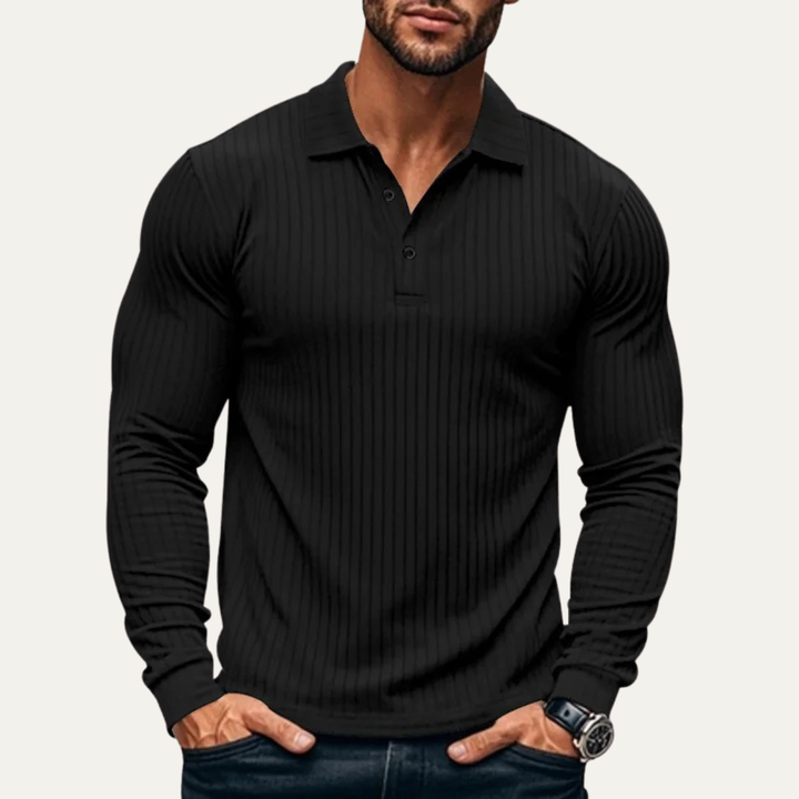 Freja Andersen | Herre Ribbed strikket poloshirt
