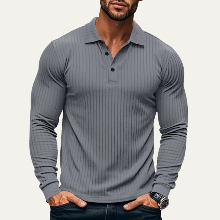 Freja Andersen | Herre Ribbed strikket poloshirt