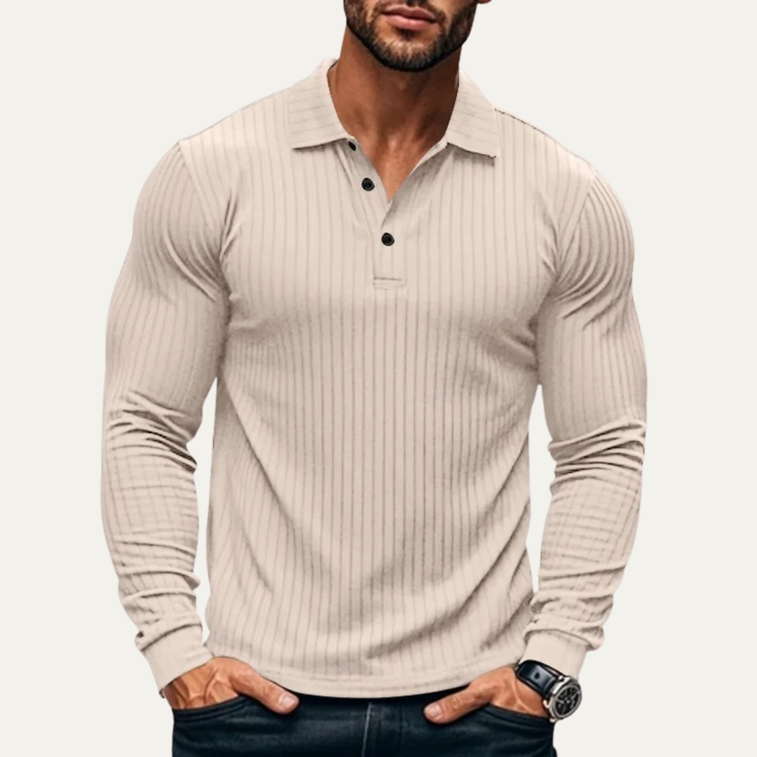 Freja Andersen | Herre Ribbed strikket poloshirt