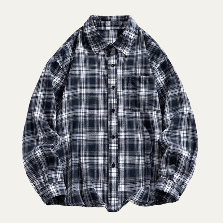 Freja Andersen | Herre løs pasform afslappet Retro Plaid skjorte