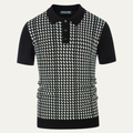 Freja Andersen | Herre Contrast Pattern strik poloshirt