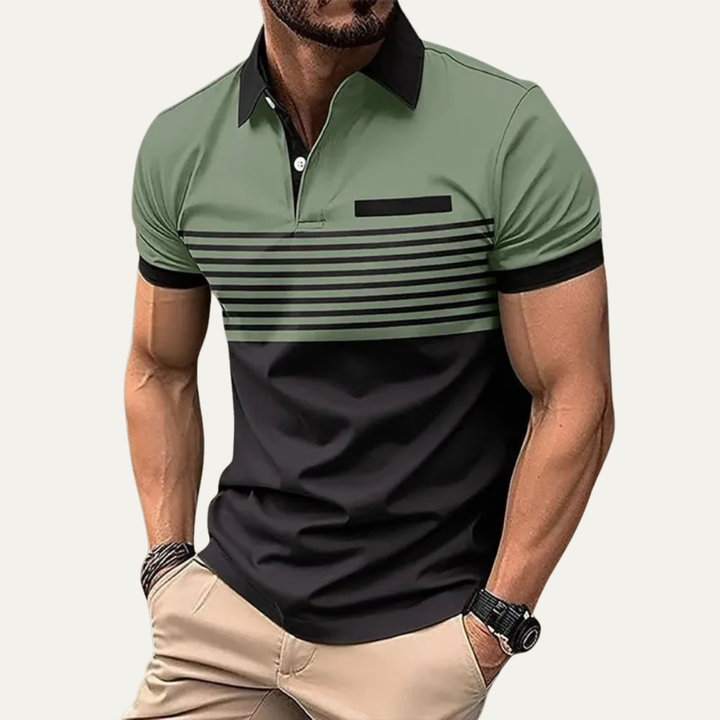 Freja Andersen | Herre afslappet slim fit stribet poloshirt