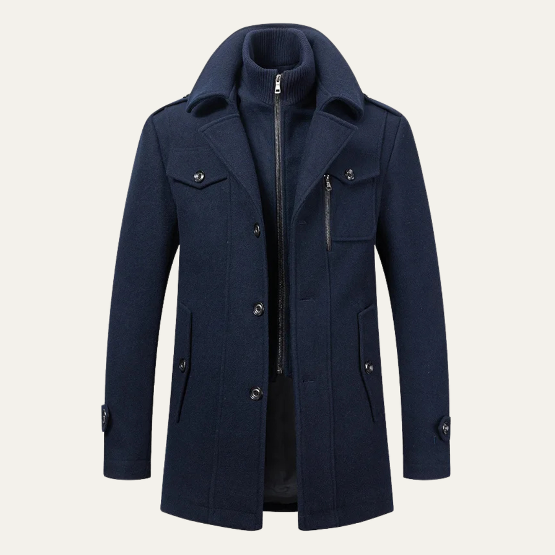 Freja Andersen | Herre Double krave uldblanding trenchcoat