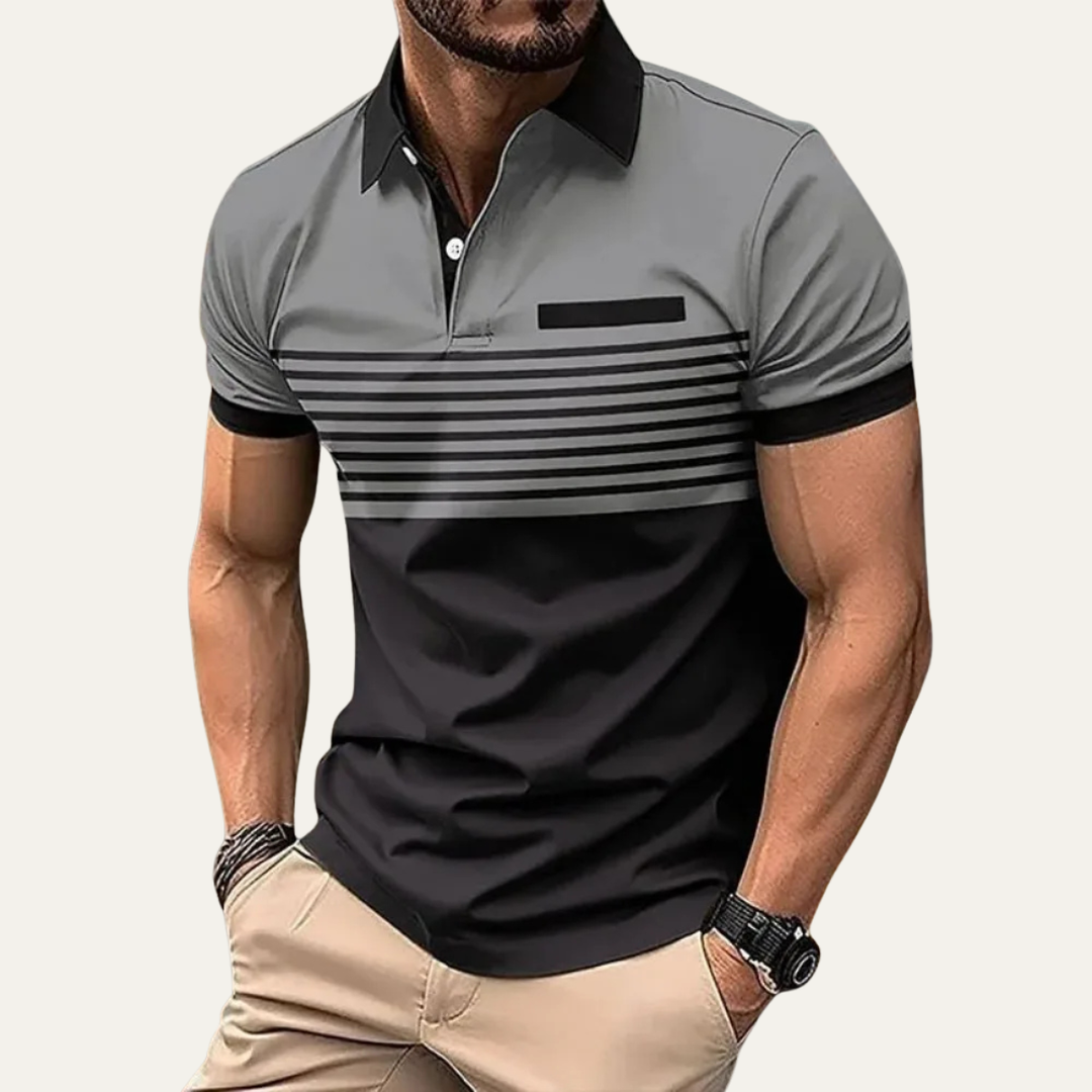Freja Andersen | Herre afslappet slim fit stribet poloshirt