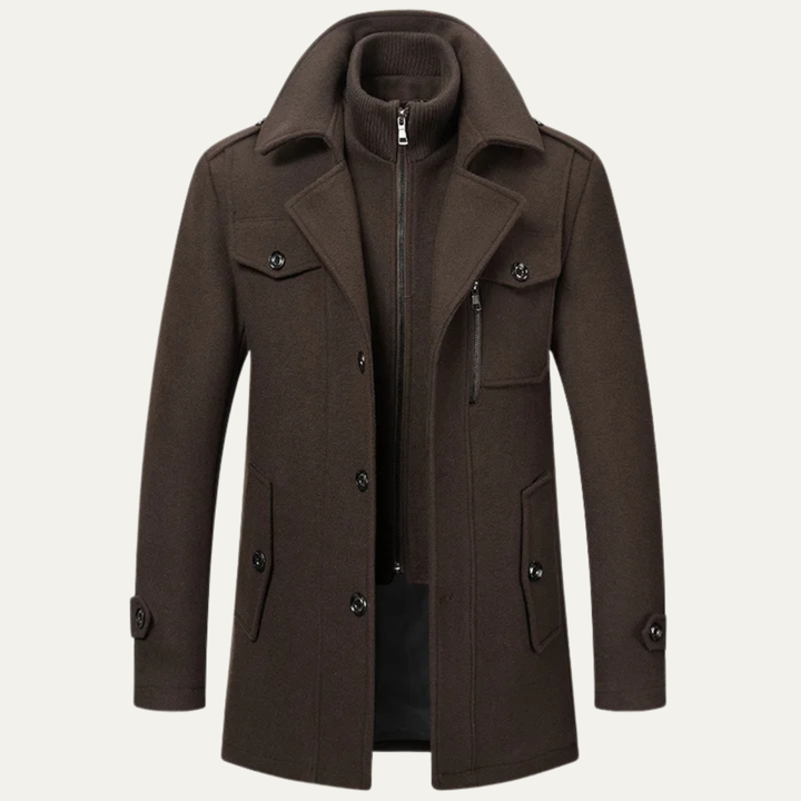 Freja Andersen | Herre Double krave uldblanding trenchcoat