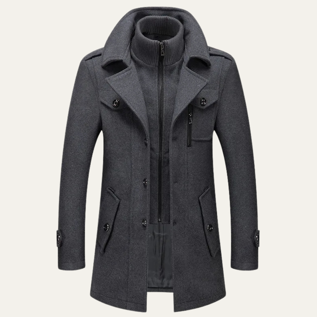 Freja Andersen | Herre Double krave uldblanding trenchcoat